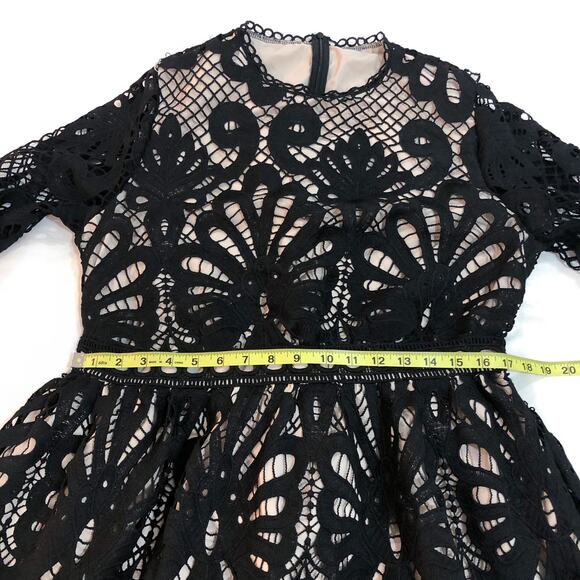 SHEIN Black Crochet Lace Maxi Dress - Picture 6 of 11